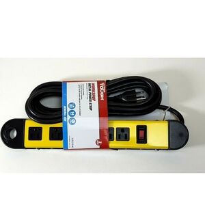 Hyper Tough 6ol 15ft Metal Power Strip Indooor outlet plug Walmart nip 1219l8